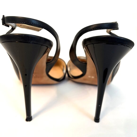 Jimmy Choo Black Leather Slingback Heels – Size IT 40 - Picture 4 of 7